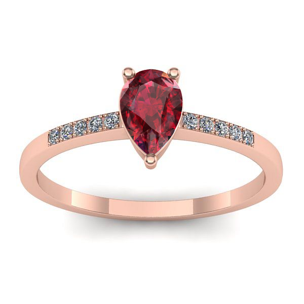 Inel de logodna cu rubin lacrima