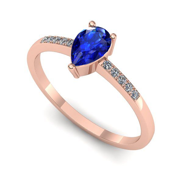 Inel din aur roz cu safir