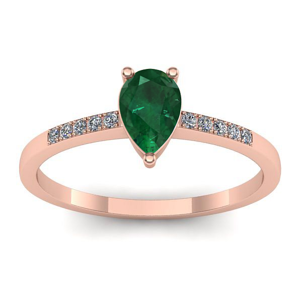 Inel cu smarald lacrima