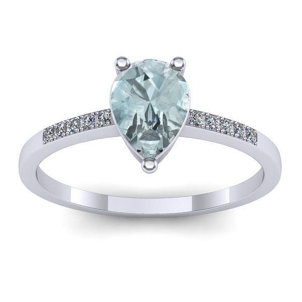 Inel cu aquamarin lacrima