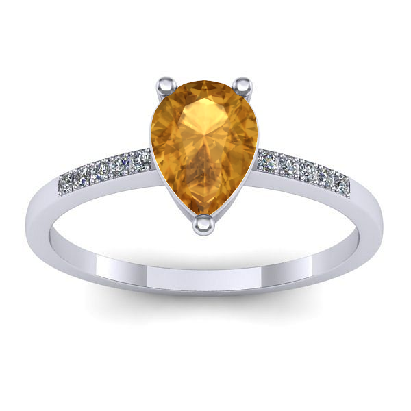 Inel de logodna cu citrin lacrima