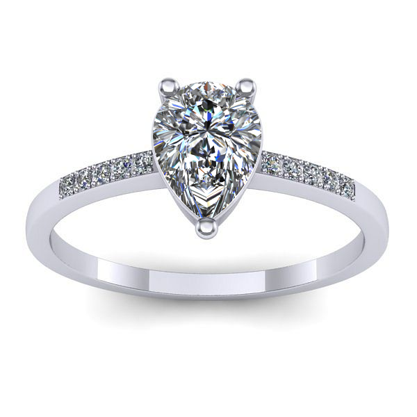 Inel logodna cu diamant pear