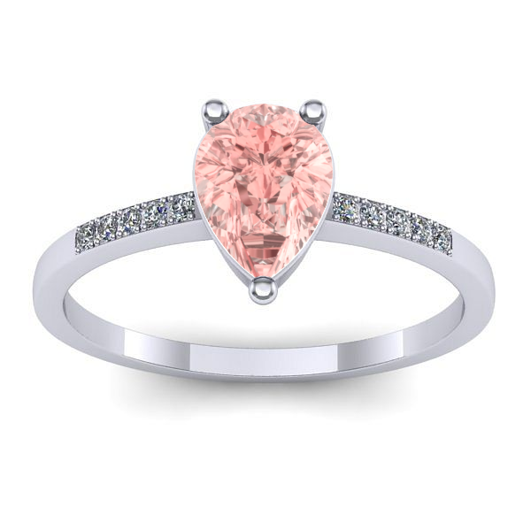Inel cu diamant de laborator roz lacrima