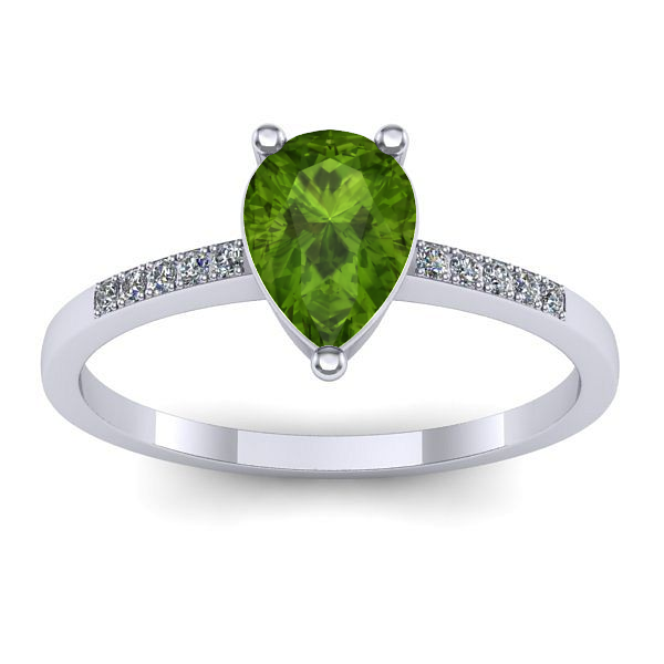 Inel cu peridot lacrima