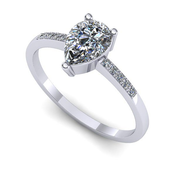 Inel de logodna din aur alb cu diamant de laborator