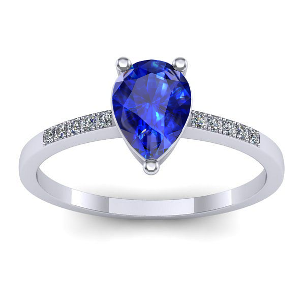 Inel logodna cu safir lacrima