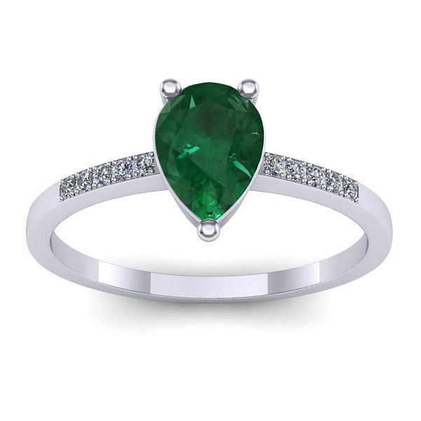 Inel logodna cu smarald lacrima