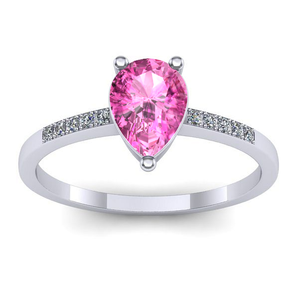 Inel cu safir roz lacrima