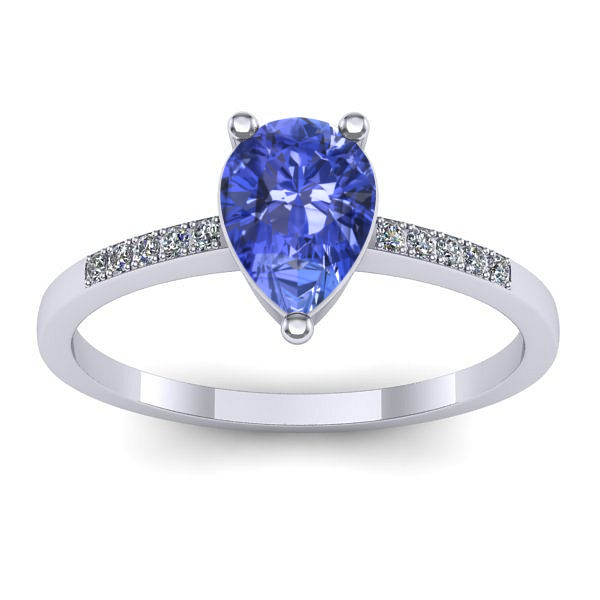 Inel logodna cu tanzanit lacrima