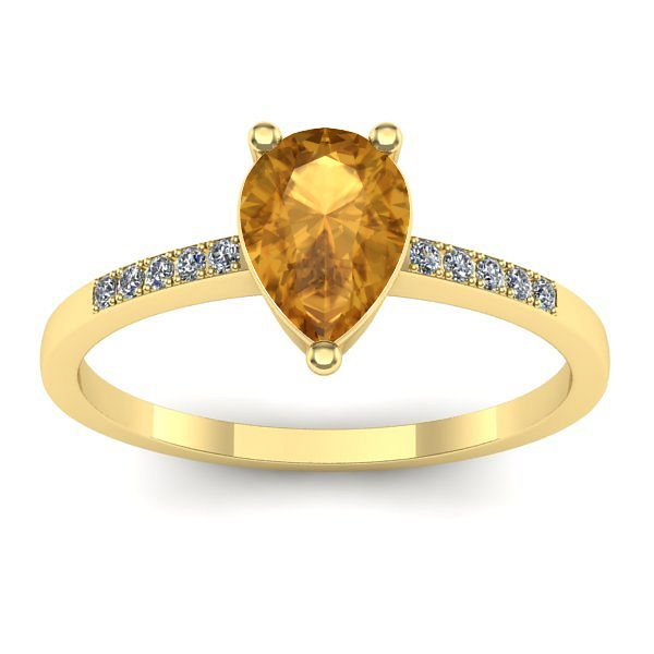 Inel logodna cu citrin lacrima
