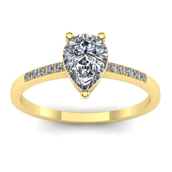 Inel logodna cu diamant pear
