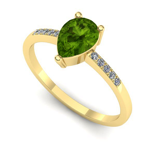 Inel de logodna din aur galben cu peridot