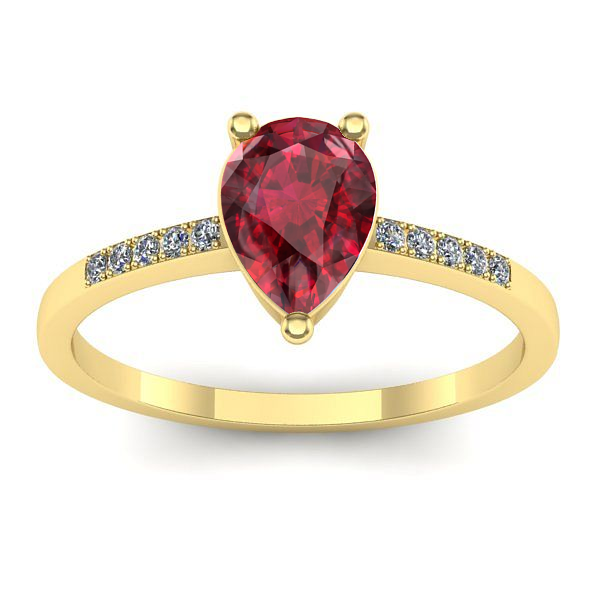 Inel cu rubin lacrima