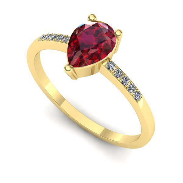 Inel din aur galben cu rubin