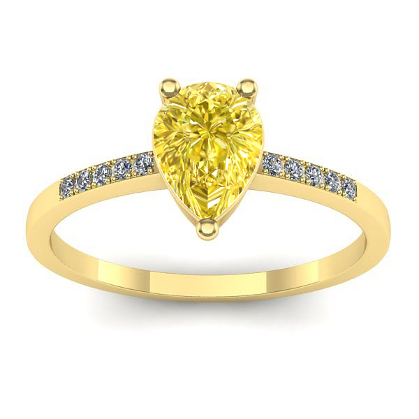 Inel logodna cu safir galben lacrima