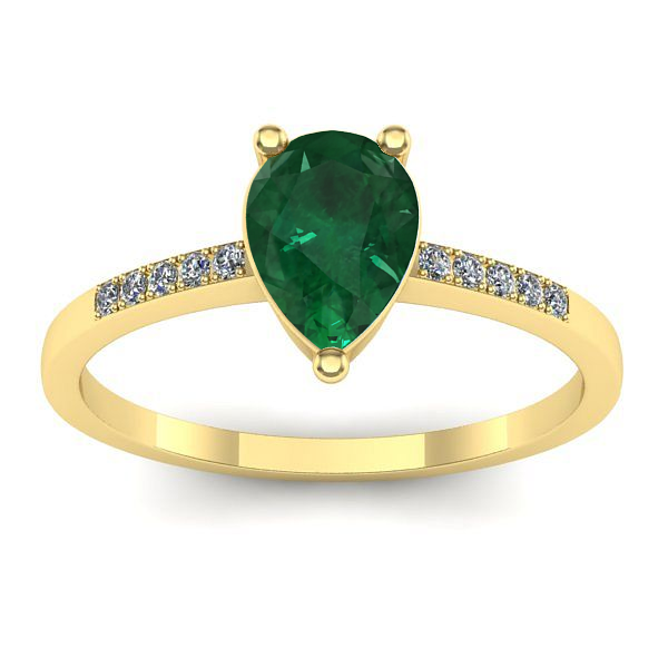 Inel logodna cu smarald lacrima