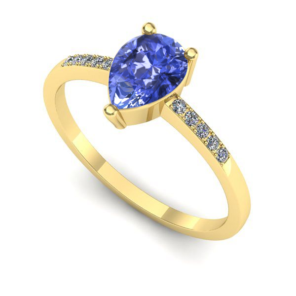 Inel de logodna din aur galben cu tanzanit