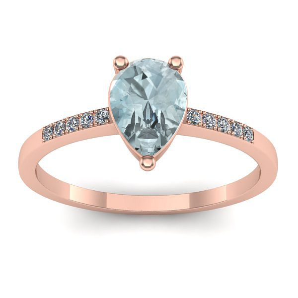 Inel cu aquamarin lacrima