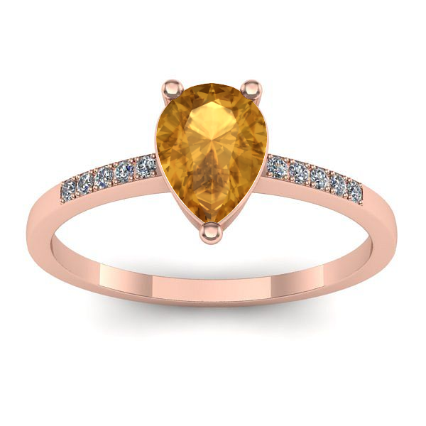 Inel de logodna cu citrin lacrima