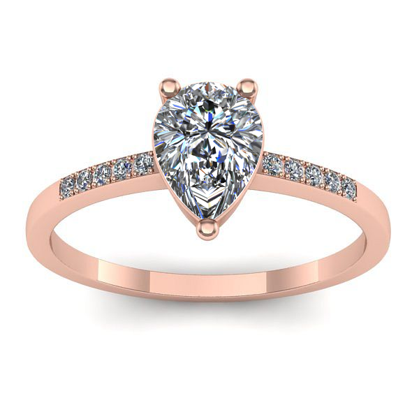 Inel logodna cu diamant pear