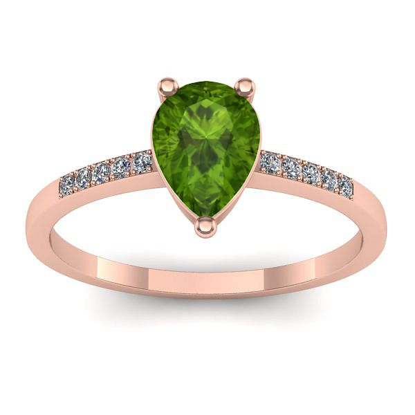 Inel logodna cu peridot lacrima