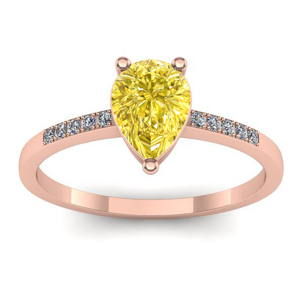 Inel de logodna cu safir galben lacrima