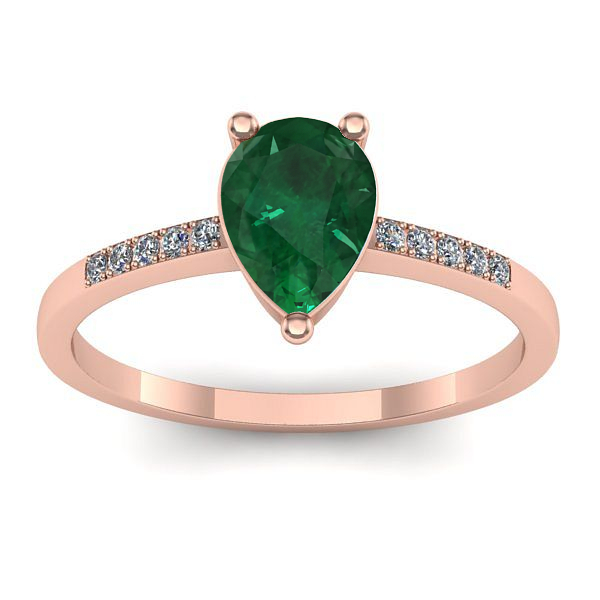 Inel de logodna cu smarald lacrima