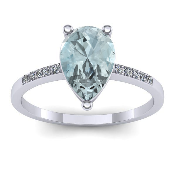 Inel cu aquamarin lacrima