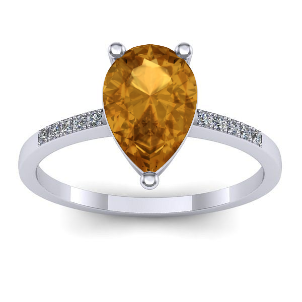 Inel logodna cu citrin lacrima