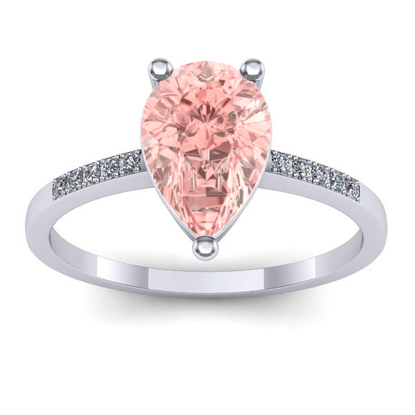 Inel de logodna cu diamant de laborator roz lacrima