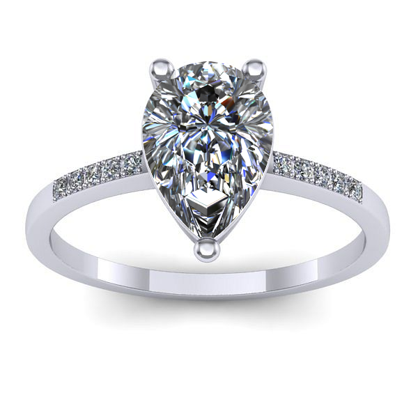 Inel cu diamant de laborator lacrima