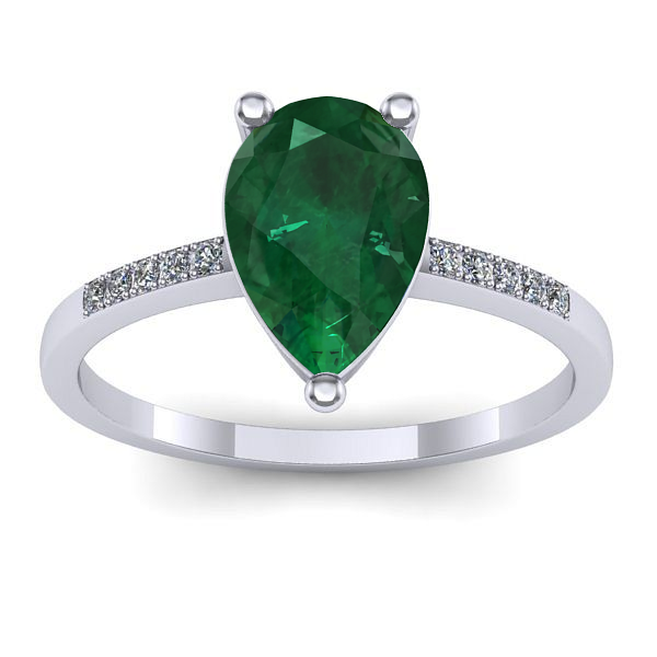 Inel de logodna cu smarald lacrima