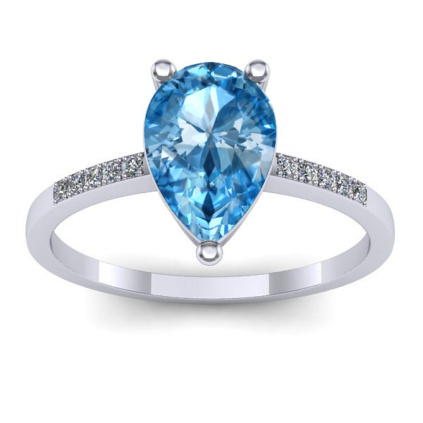 Inel logodna cu topaz blue lacrima