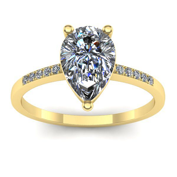 Inel logodna cu diamant pear