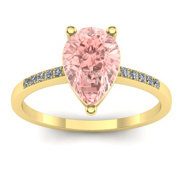 Inel de logodna cu diamant de laborator roz lacrima