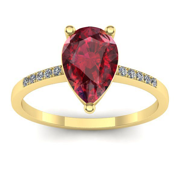 Inel logodna cu rubin lacrima