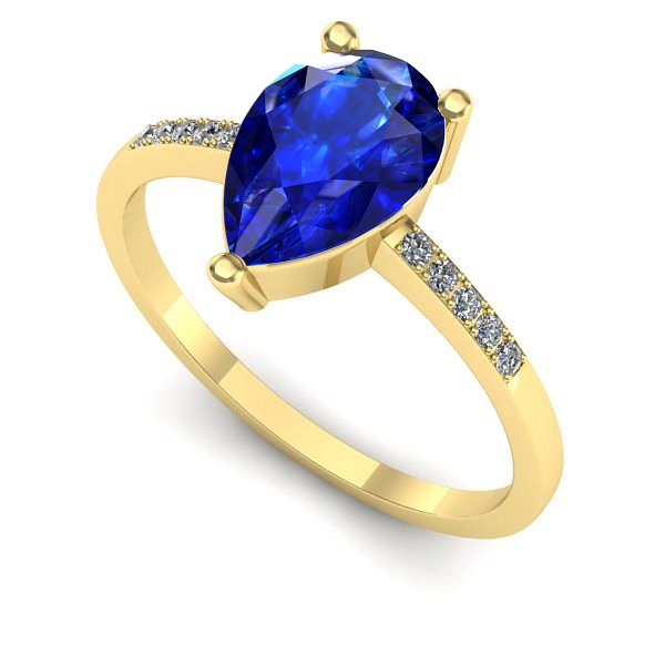 Inel din aur galben cu safir