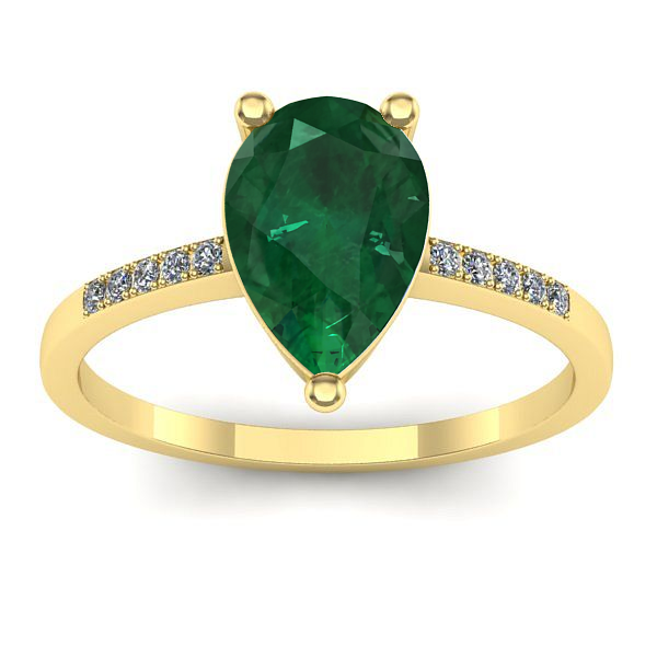 Inel de logodna cu smarald lacrima