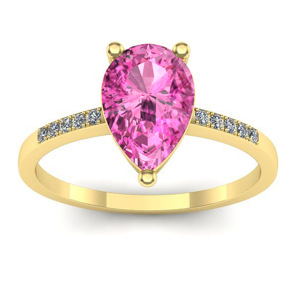 Inel cu safir roz lacrima