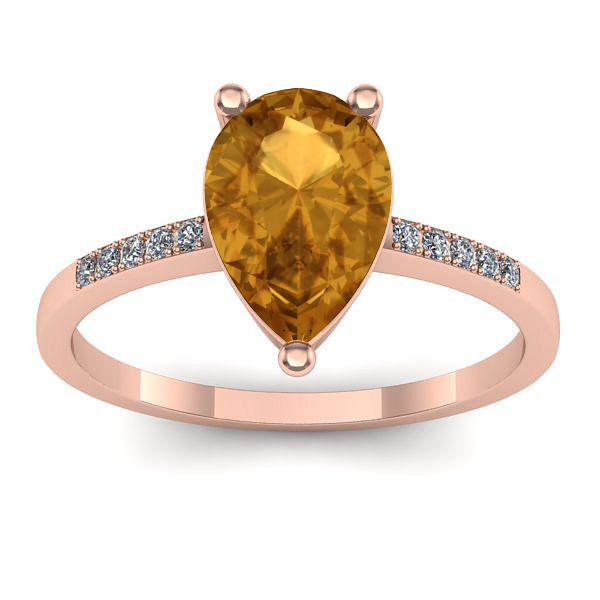 Inel de logodna cu citrin lacrima
