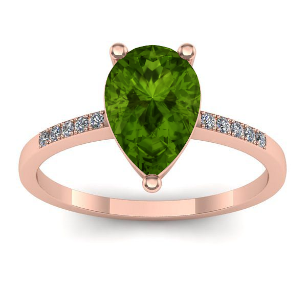 Inel logodna cu peridot lacrima