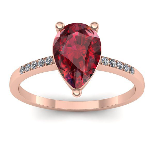 Inel cu rubin lacrima