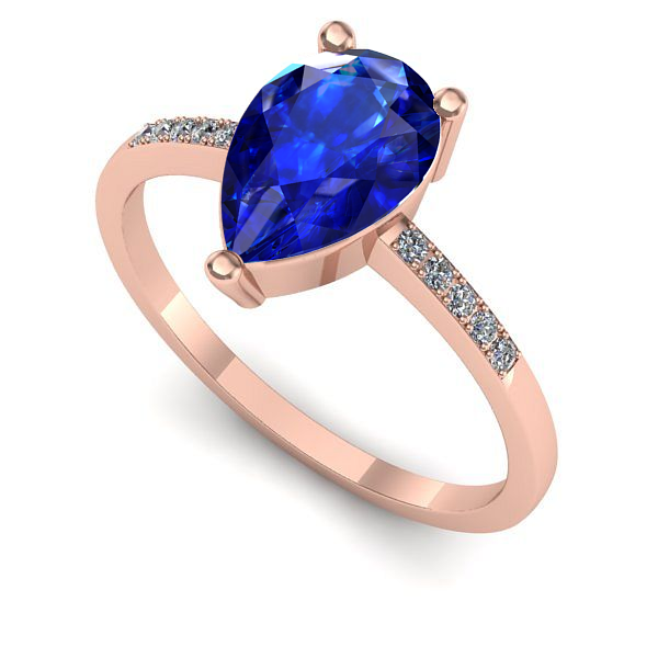 Inel din aur roz cu safir