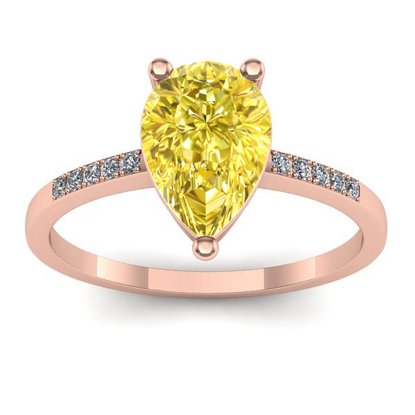 Inel de logodna cu safir galben lacrima