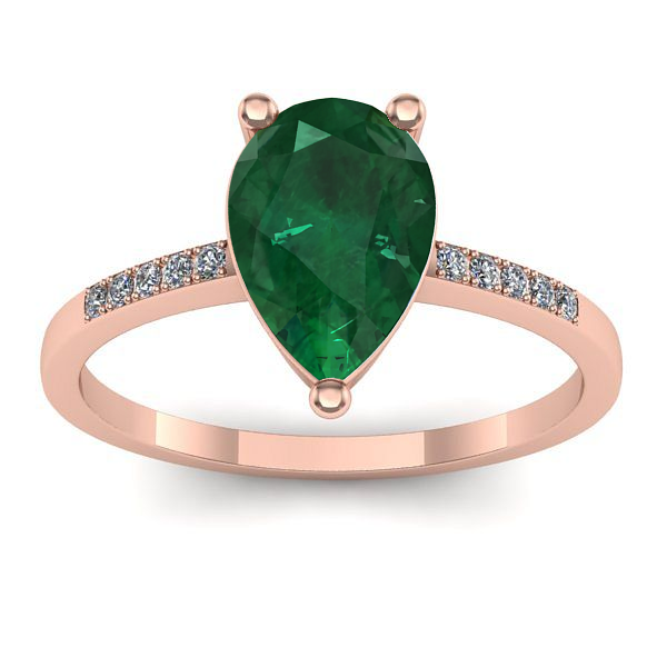 Inel logodna cu smarald lacrima