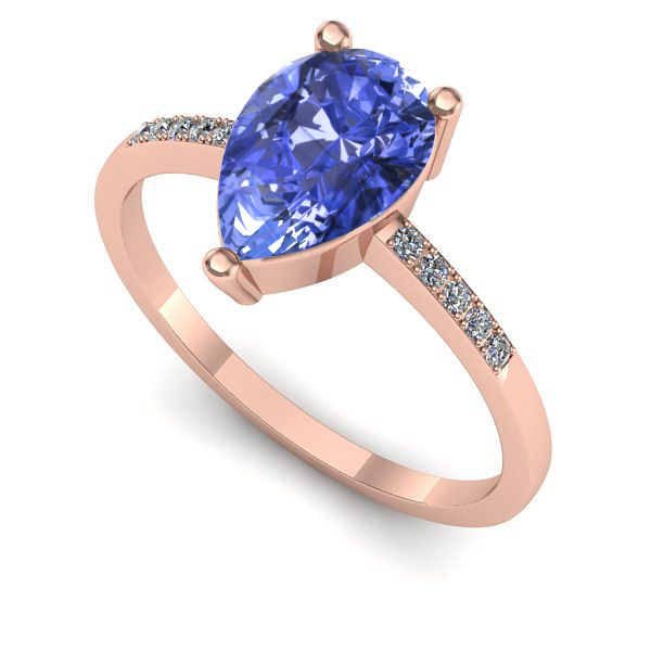 Inel de logodna din aur roz cu tanzanit