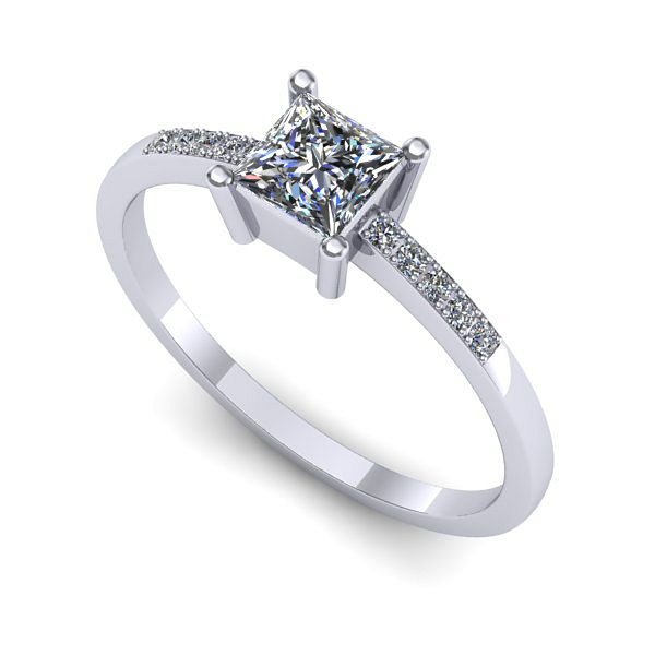 Inel din aur alb cu diamant