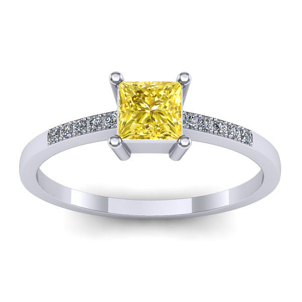 Inel de logodna cu safir galben patrat