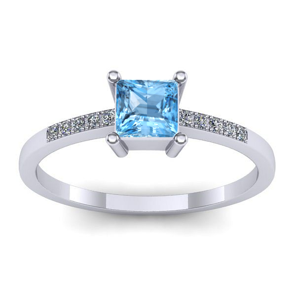Inel de logodna cu topaz blue patrat