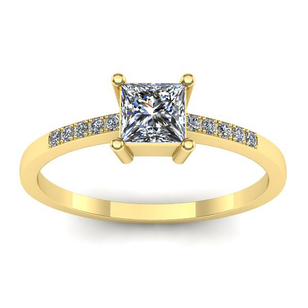 Inel de logodna cu diamant patrat